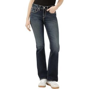 Faded black Wash Contrast-Stitch Bootcut Jeans